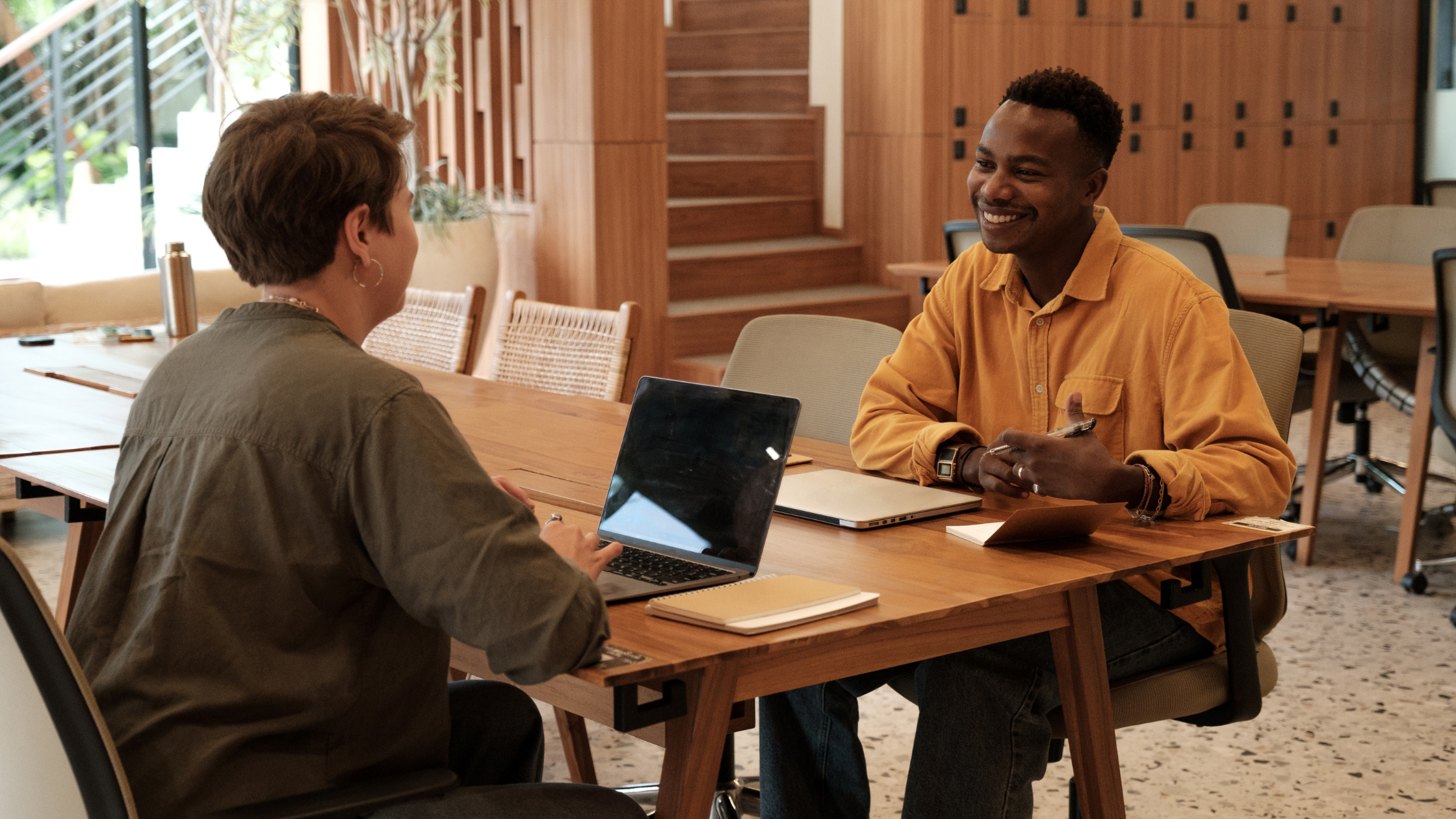 Two people having an interview